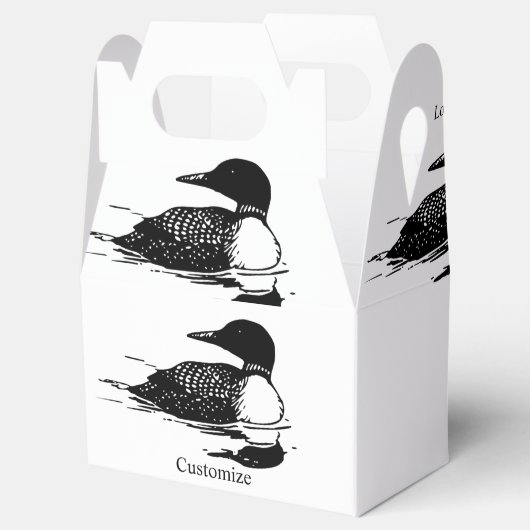 Loon Swimming Bird Art Thunder_Cove Geschenkschachtel (Geöffnet)