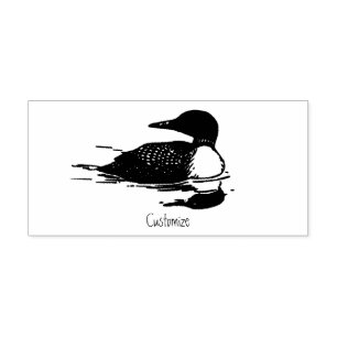 Loon Swimming Bird Art Thunder_Cove Gummistempel