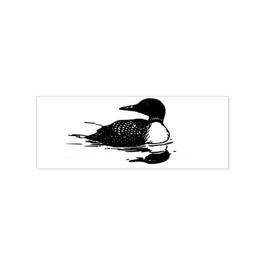 Loon Swimming Bird Art Thunder_Cove Gummistempel (Prägung)