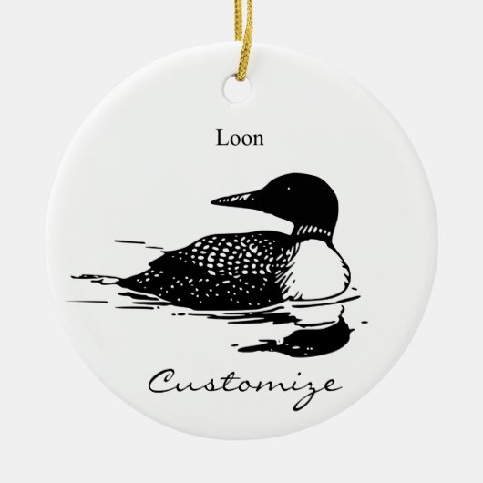 Loon Swimming Bird Art Thunder_Cove Keramik Ornament (Vorne)