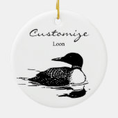 Loon Swimming Bird Art Thunder_Cove Keramik Ornament (Hinten)