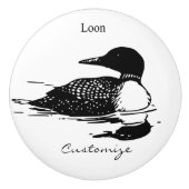 Loon Swimming Bird Art Thunder_Cove Keramikknauf (Vorderseite)