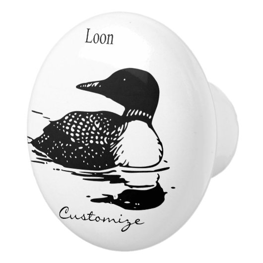 Loon Swimming Bird Art Thunder_Cove Keramikknauf (Rechts)