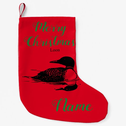 Loon Swimming Bird Art Thunder_Cove Kleiner Weihnachtsstrumpf (Vorderseite)
