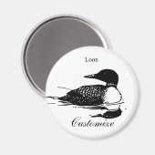 Loon Swimming Bird Art Thunder_Cove Magnet (Vorderseite/Rückseite)