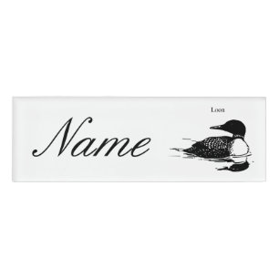 Loon Swimming Bird Art Thunder_Cove Namenschild