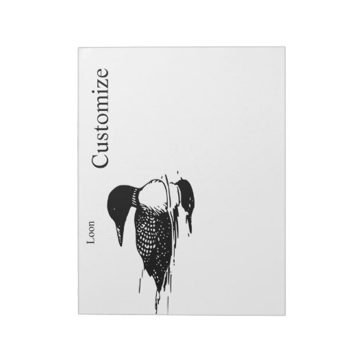 Loon Swimming Bird Art Thunder_Cove Notizblock (Rotiert)