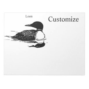 Loon Swimming Bird Art Thunder_Cove Notizblock