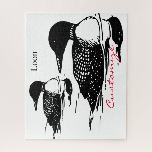 Loon Swimming Bird Art Thunder_Cove Puzzle (Vertikal)