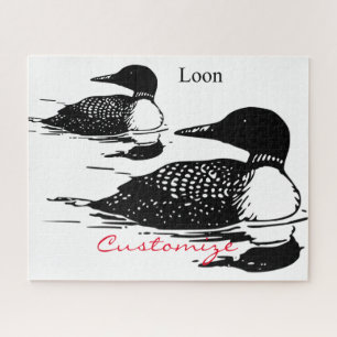 Loon Swimming Bird Art Thunder_Cove Puzzle