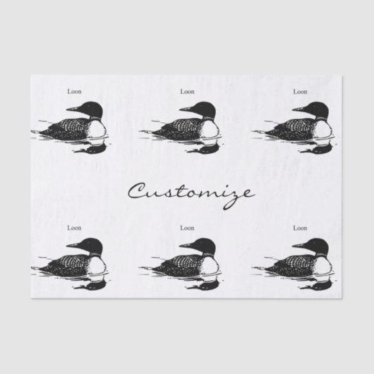 Loon Swimming Bird Art Thunder_Cove Seidenpapier (Vorderseite)