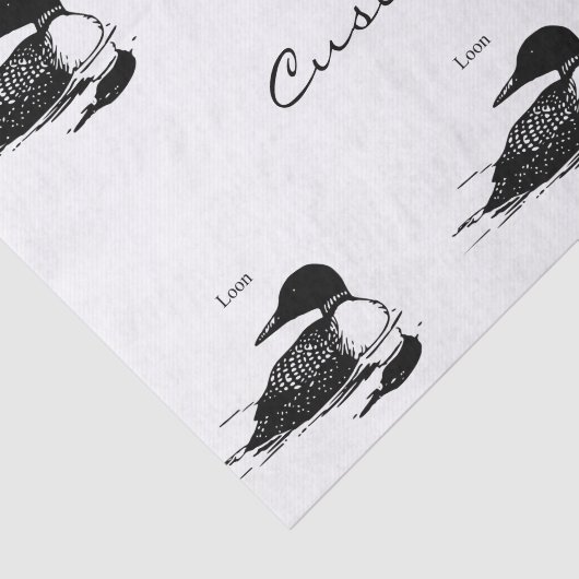 Loon Swimming Bird Art Thunder_Cove Seidenpapier (Ausschnitt)
