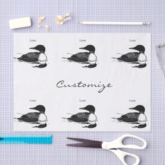 Loon Swimming Bird Art Thunder_Cove Seidenpapier (Handwerk)