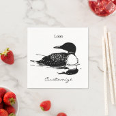 Loon Swimming Bird Art Thunder_Cove Serviette (Beispiel)