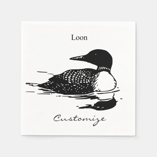 Loon Swimming Bird Art Thunder_Cove Serviette (Vorderseite)