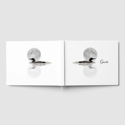 Loon Swims im Mondlicht Gästebuch (Voll)