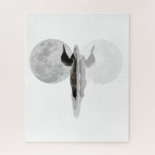 Loon Swims im Mondlicht Jigsaw Puzzle (Vertikal)