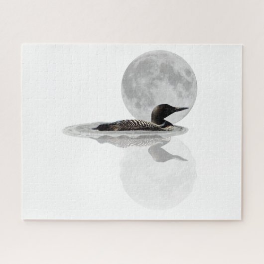 Loon Swims im Mondlicht Jigsaw Puzzle (Horizontal)