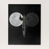 Loon Swims im Mondlicht Jigsaw Puzzle (Vertikal)