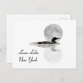 Loon Swims im Mondlicht Postkarte (Vorne/Hinten)