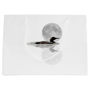 Loon Swims in der Mondlicht-Geschenktasche Große Geschenktüte