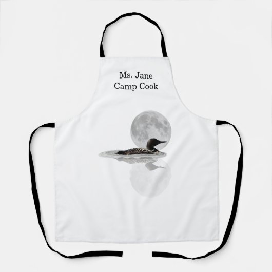 Loon Swims in der Mondlicht-Schürze Schürze (Vorderseite)