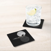 Loon Swims in der Mondlichtpapier-Untersetzer Rechteckiger Pappuntersetzer (Vor Ort)