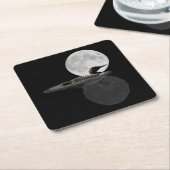 Loon Swims in der Mondlichtpapier-Untersetzer Rechteckiger Pappuntersetzer (angewinkelt)