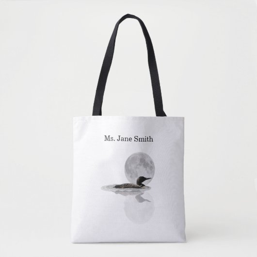 Loon Swims in der Mondlichttasche II Tasche (Vorderseite)
