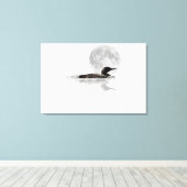 Loon Swims in der Moonlight Leinwand drucken (Insitu (Holzboden))
