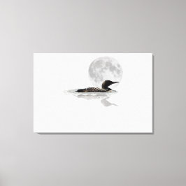 Loon Swims in der Moonlight Leinwand drucken