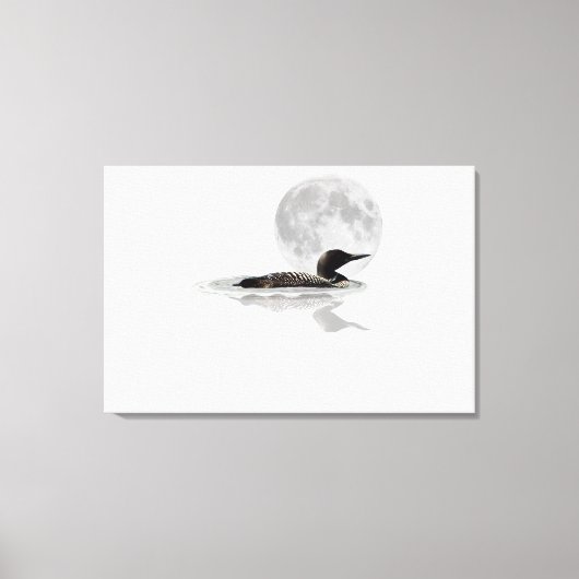 Loon Swims in der Moonlight Leinwand drucken (Vorderseite)