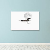 Loon Swims in der Moonlight Leinwand drucken (Insitu (Holzboden))