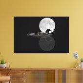 Loon Swims in der Moonlight Leinwand drucken (Insitu (Wohnzimmer))