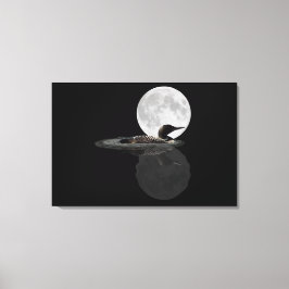 Loon Swims in der Moonlight Leinwand drucken