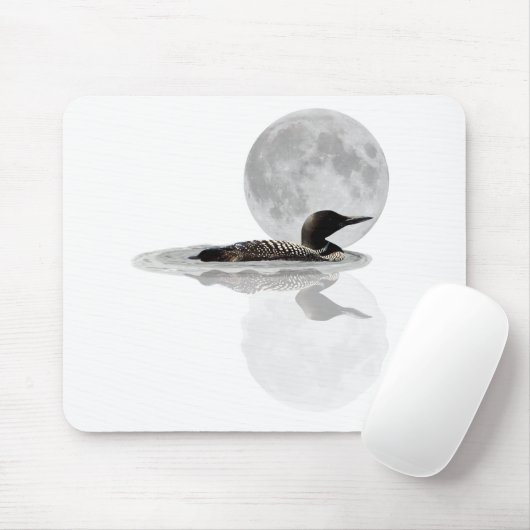 Loon Swims in der Moonlight Mouse Pad Mousepad (Mit Mouse)