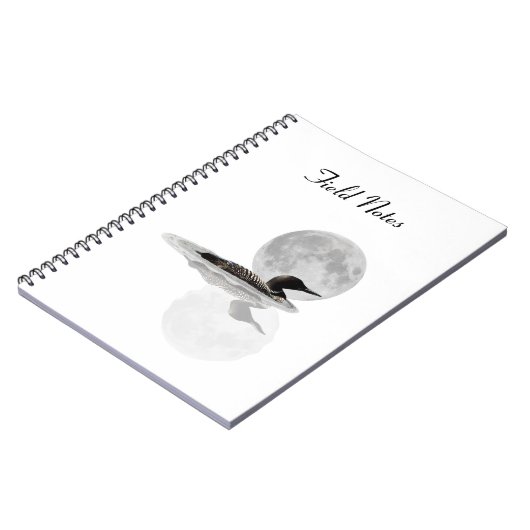 Loon Swims in Moonlight Spiral Notebook Notizblock (Linke Seite)