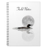 Loon Swims in Moonlight Spiral Notebook Notizblock (Vorderseite)