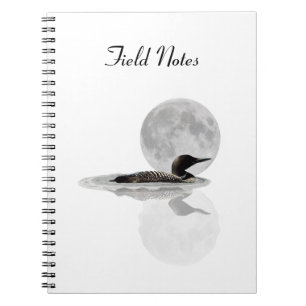 Loon Swims in Moonlight Spiral Notebook Notizblock
