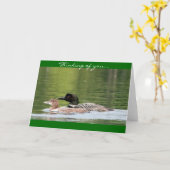 Loon und Baby - denkend an Sie Karte (Gelbe Blume)