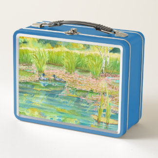 Loon und Blue Heron Metal Lunch Box