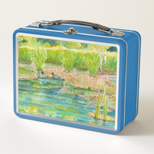 Loon und Blue Heron Metal Lunch Box (Vorderseite)
