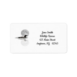 Loon Under Full Moon Address Labels Adressaufkleber