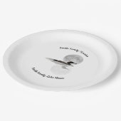 Loon Under Full Moon Paper Plate Pappteller (Schrägansicht)