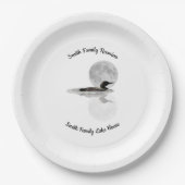 Loon Under Full Moon Paper Plate Pappteller (Vorderseite)