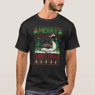 Loon-Vogel Weihnachtsbaum-Lichter hässlicher Weih T-Shirt