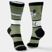 Loon Wide Strip Mit Monogramm Socken (Gewinkelt)