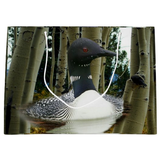 Loon Wilderness Große Geschenktüte (Vorderseite)