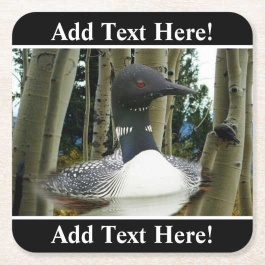 Loon Wilderness Rechteckiger Pappuntersetzer (Vorderseite)