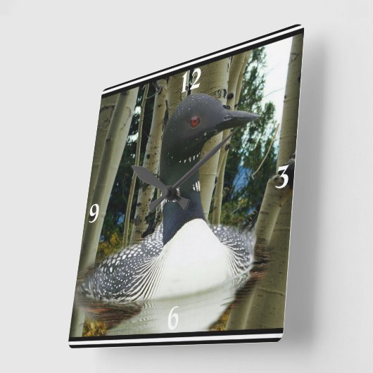 Loon Wilderness Square Uhr (Winkel)